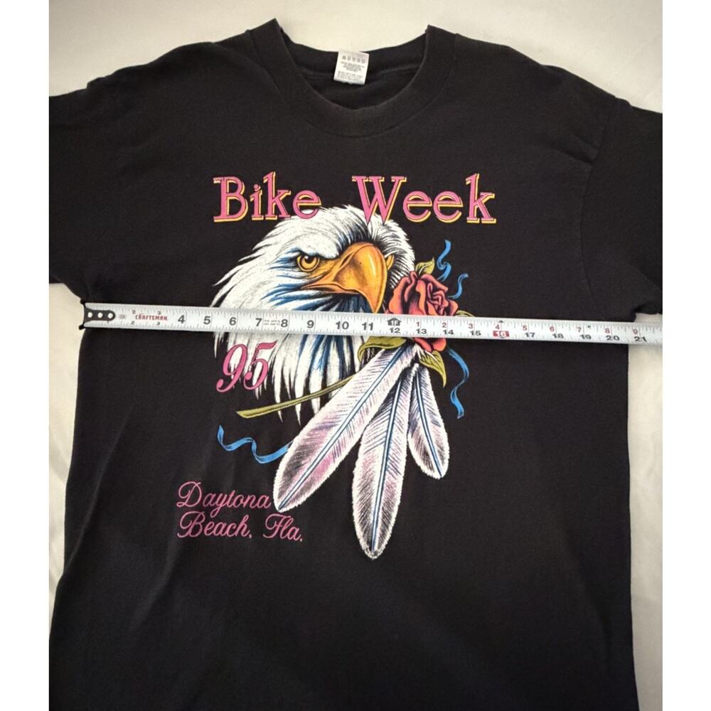Vintage 90s Daytona Bike Week ‘95 Double Sided Single Stitch T Shirt Large Black - Picture 5 of 8